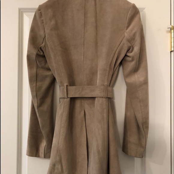 Camel suede trench coat John Carlisle small - Picture 2 of 5